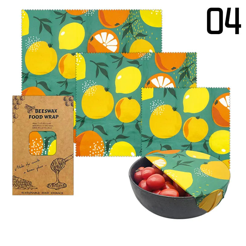 Reusable Beeswax Food Wraps β Organic, Eco-Friendly Storage for Fruits, Veggies, Snacks & More