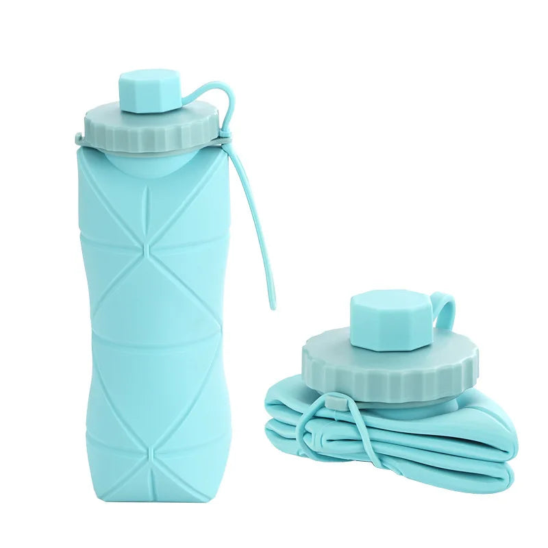 600ml Foldable Silicone Water Bottle β Portable, Reusable & Leakproof for Gym, Travel & Outdoor Use