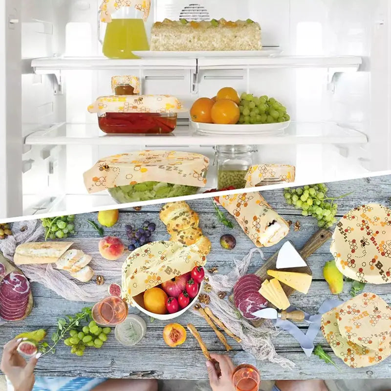 Reusable Beeswax Food Wraps β Organic, Eco-Friendly Storage for Fruits, Veggies, Snacks & More
