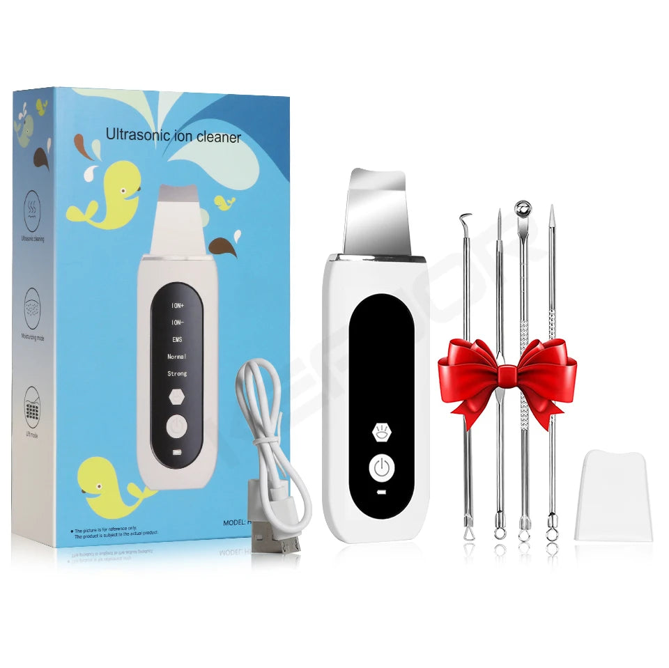 Ultrasonic Skin Scrubber – Deep Facial Cleaner & Blackhead Remover with Lifting Mode