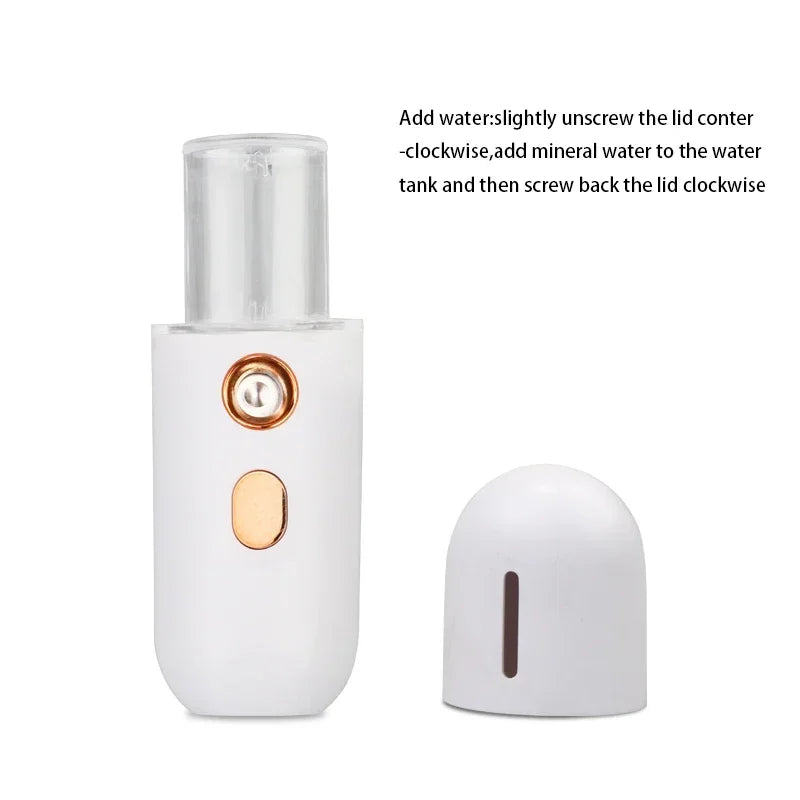 Mini Nano Facial Mister – Rechargeable Hydrating Steamer & Beauty Spray