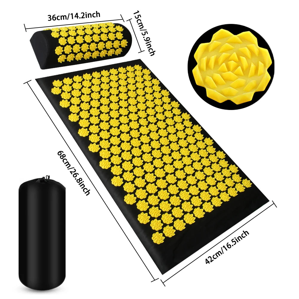 Eco Lotus Acupressure Mat Set – Natural Pain Relief & Relaxation for Back, Neck & Feet