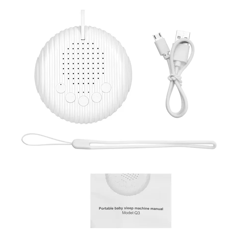 Portable White Noise Sound Machine for Babies – 10 Soothing Sounds, Rechargeable, Volume Adjustable