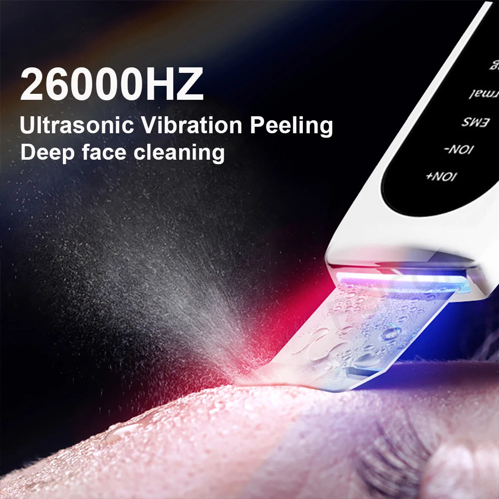 Ultrasonic Skin Scrubber – Deep Facial Cleaner & Blackhead Remover with Lifting Mode