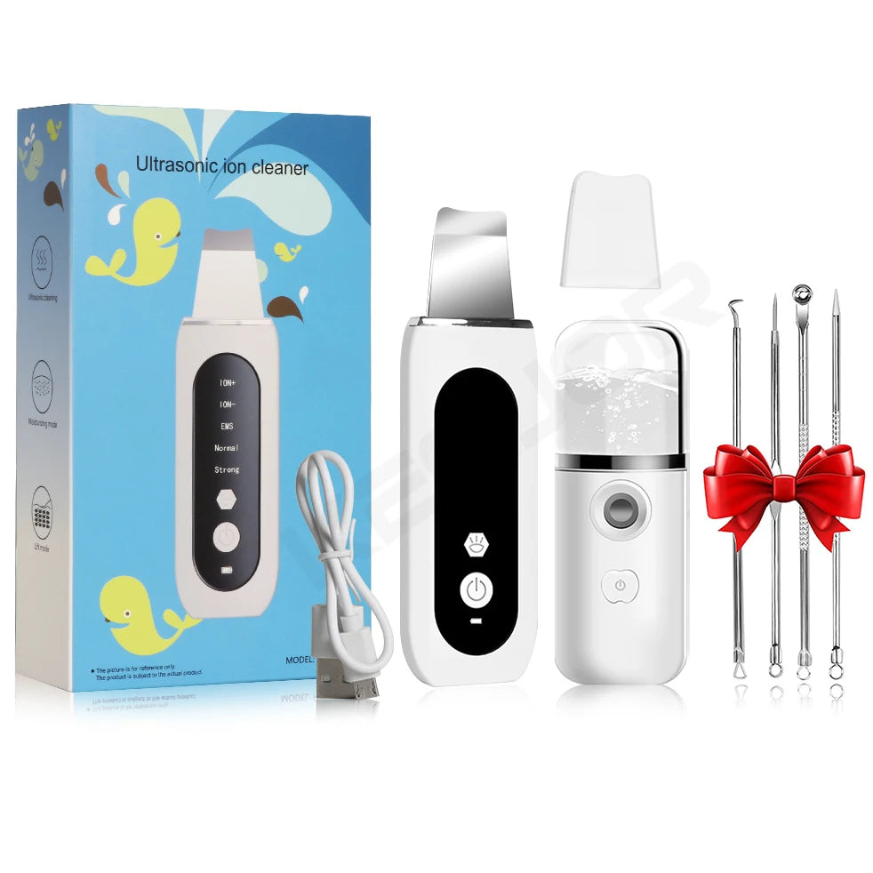Ultrasonic Skin Scrubber – Deep Facial Cleaner & Blackhead Remover with Lifting Mode