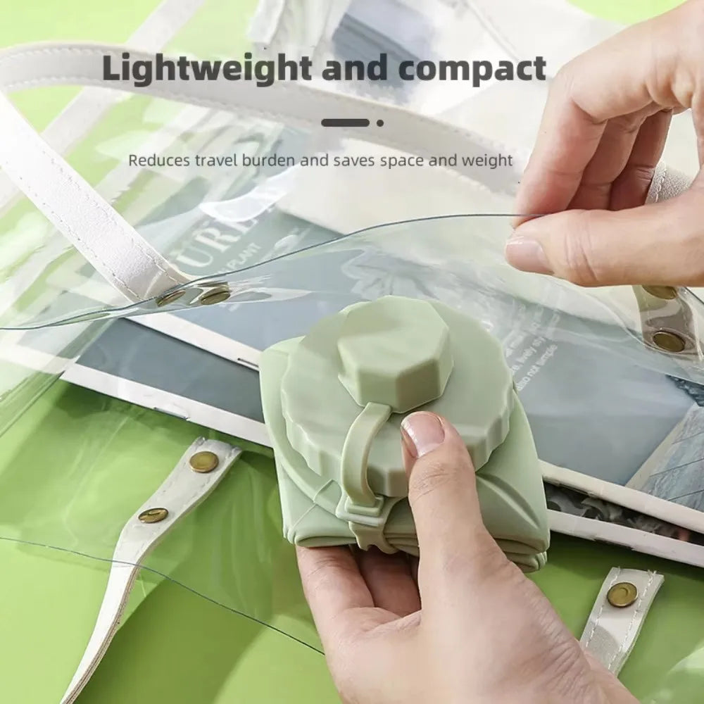 600ml Foldable Silicone Water Bottle β Portable, Reusable & Leakproof for Gym, Travel & Outdoor Use