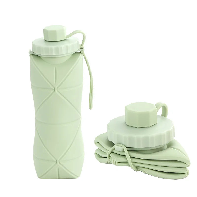 600ml Foldable Silicone Water Bottle β Portable, Reusable & Leakproof for Gym, Travel & Outdoor Use