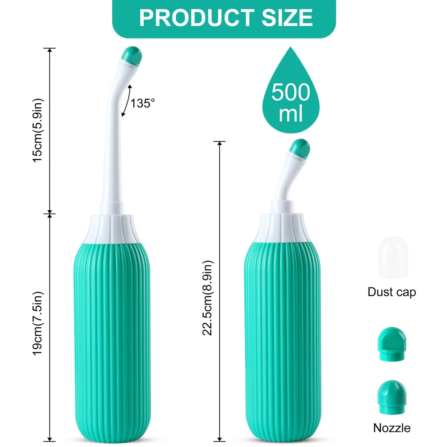 Portable Travel Bidet Spray β 500ml Handheld Water Washer Bottle for Moms, Babies & Personal Hygiene