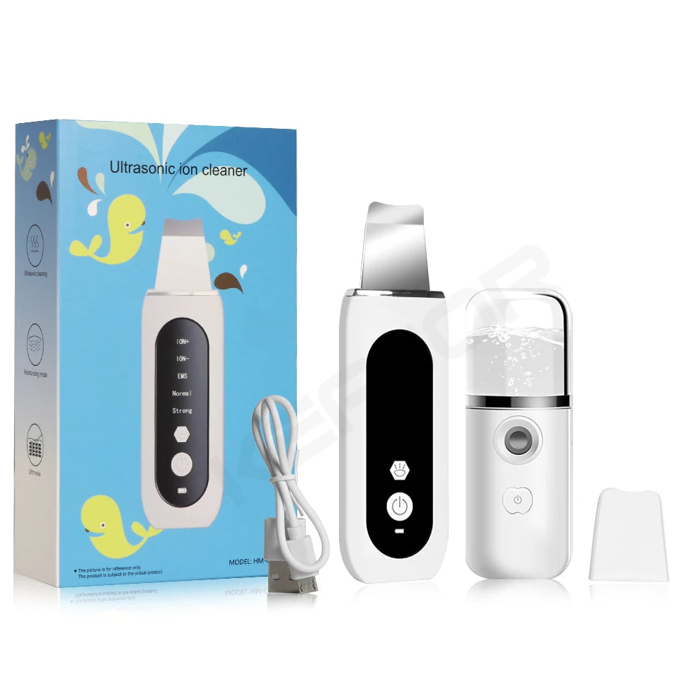 Ultrasonic Skin Scrubber – Deep Facial Cleaner & Blackhead Remover with Lifting Mode