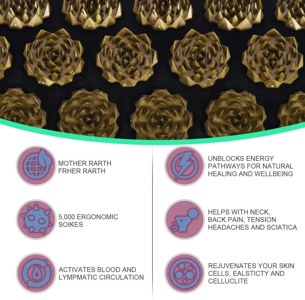 Eco Lotus Acupressure Mat Set – Natural Pain Relief & Relaxation for Back, Neck & Feet