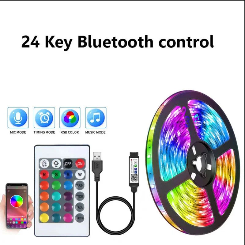 RGB Bluetooth LED Strip Lights – 5050 SMD with APP & Remote Control for TV, Gaming & Room Decor