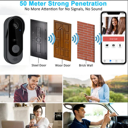 Smart WiFi Video Doorbell – Wireless Outdoor Security Camera with IR Night Vision, 2-Way Audio, App Alerts
