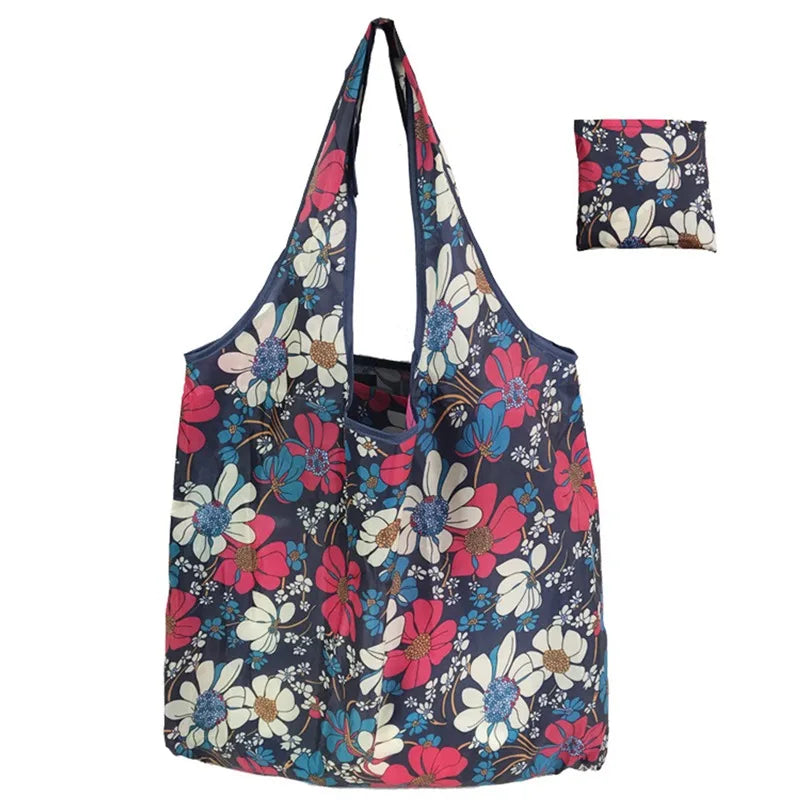 Reusable Foldable Grocery Bags – Eco-Friendly, Washable & Heavy-Duty Nylon Shopping Totes