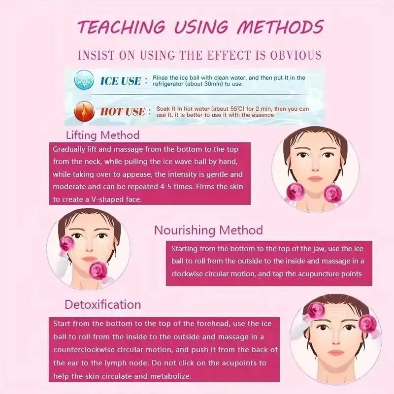 2Pcs Ice Globes for Face & Eyes – Cooling Facial Massage Tool for Puffiness, Glow & Relaxation