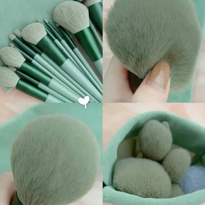 13-Piece Soft Fluffy Makeup Brush Set with Bag – For Foundation, Blush, Powder, and Eyeshadow