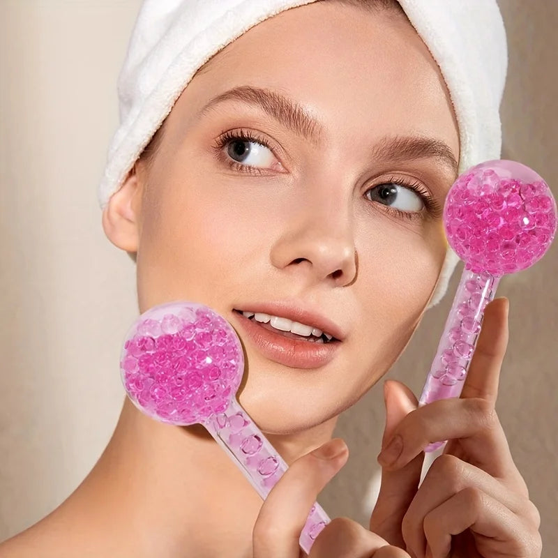 2Pcs Ice Globes for Face & Eyes – Cooling Facial Massage Tool for Puffiness, Glow & Relaxation