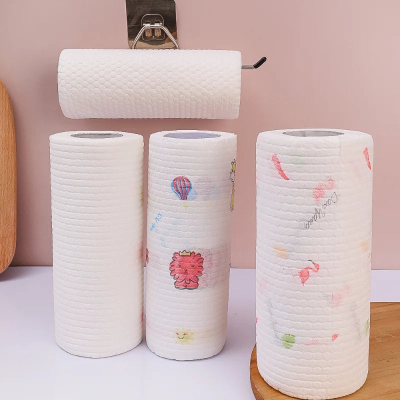 Eco Bamboo Towel Rolls – Reusable, Absorbent, Zero-Waste Cleaning Rags (50/100 PCS)