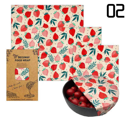 Reusable Beeswax Food Wraps – Organic, Eco-Friendly Storage for Fruits, Veggies, Snacks & More