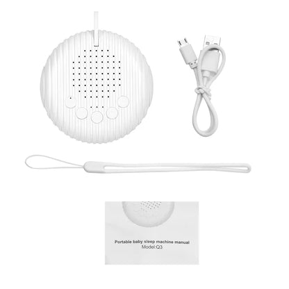 Portable White Noise Sound Machine for Babies – 10 Soothing Sounds, Rechargeable, Volume Adjustable 