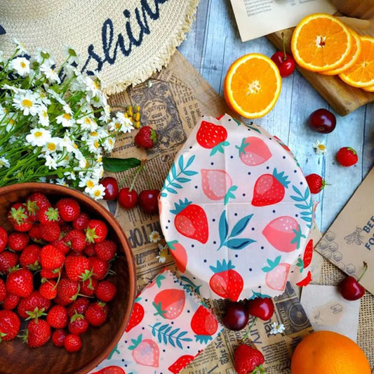 Reusable Beeswax Food Wraps – Organic, Eco-Friendly Storage for Fruits, Veggies, Snacks & More