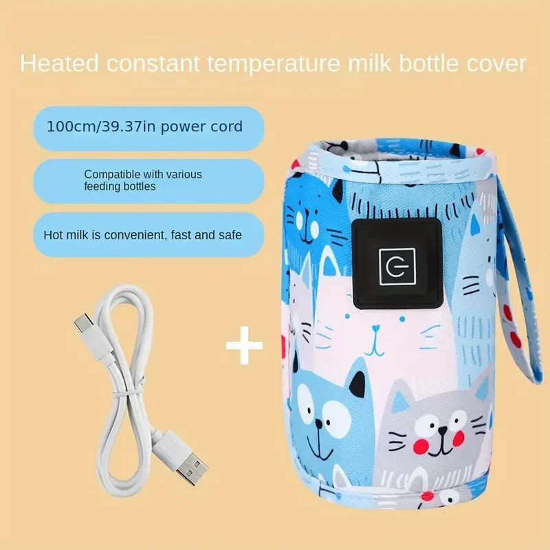 USB Baby Bottle Warmer – Portable Milk & Water Heater for Travel, Strollers & Night Feedings