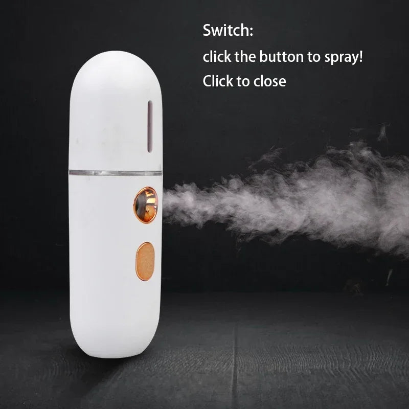 Mini Nano Facial Mister – Rechargeable Hydrating Steamer & Beauty Spray