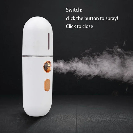 Mini Nano Facial Mister – Rechargeable Hydrating Steamer & Beauty Spray