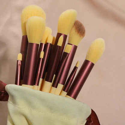 13-Piece Soft Fluffy Makeup Brush Set with Bag – For Foundation, Blush, Powder, and Eyeshadow