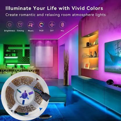RGB Bluetooth LED Strip Lights – 5050 SMD with APP & Remote Control for TV, Gaming & Room Decor
