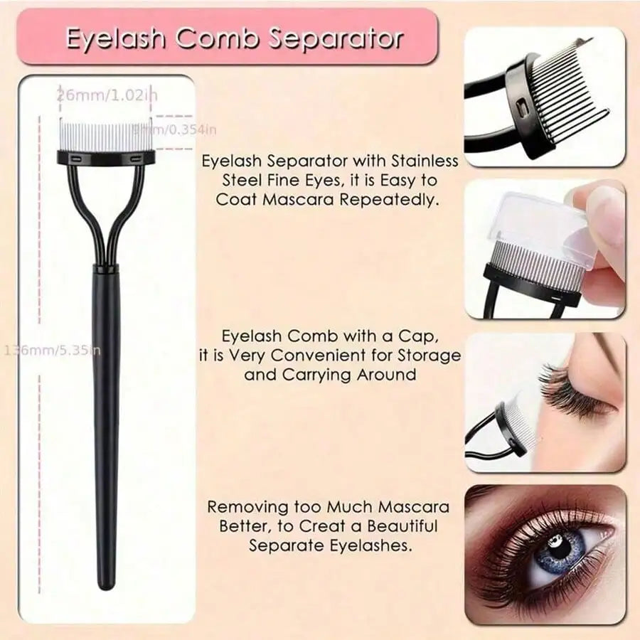 11-in-1 Eyelash Grooming Kit – Curler, Wand, Brushes & Silicone Refill Pads