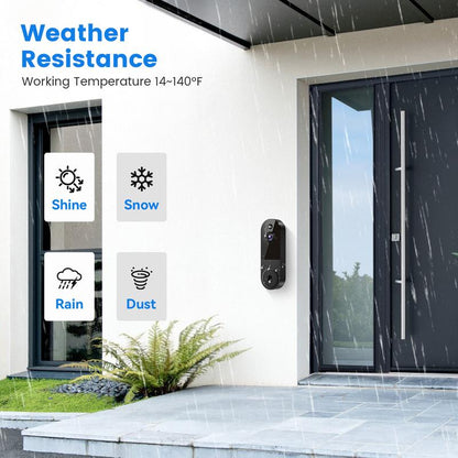 1080P Doorbell Camera Wireless, Smart Video Cam with Chime, AI Human Detection, Two Way Audio, Live View, Night Vision, 2.4G Wifi Only, Cloud Storage, Battery Powered, Indoor Outdoor Surveillance Camera for Home Security System